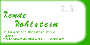 kende wohlstein business card